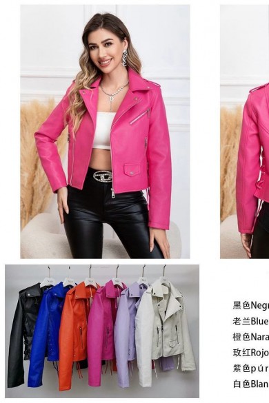 Chaqueta polipiel rosa best sale